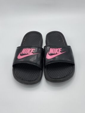 Nike Benassi JDI Women's Size 9 Shoes Black Pink Slides Comfort  Sandals Nice